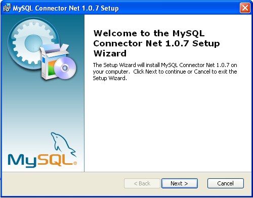 Connector/NET Windows Installer - Begrüßungsseite