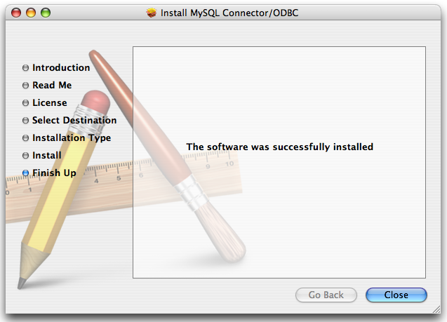 MyODBC Mac OS X Installer - Installation abgeschlossen