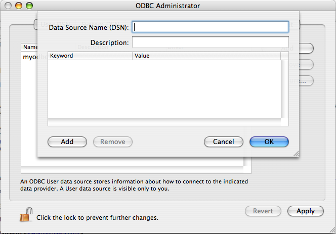 ODBC Administrator Add DSN-Dialog