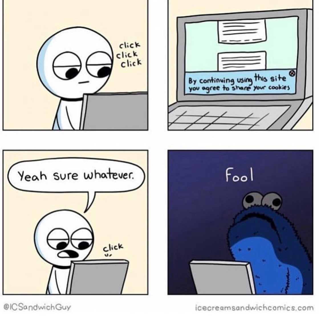 User klickt auf Cookies sharen